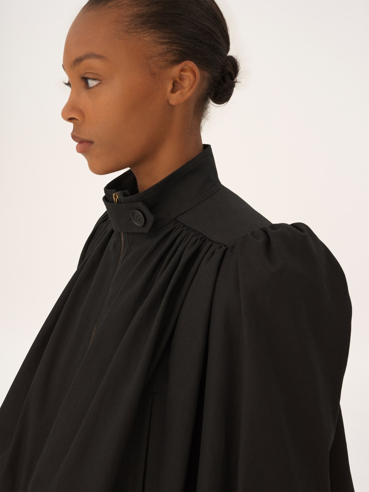 Gathered boule jacket in cotton canvas - 6