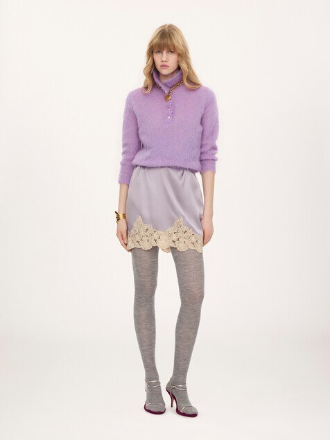 Polo sweater in an alpaca wool-blend knit