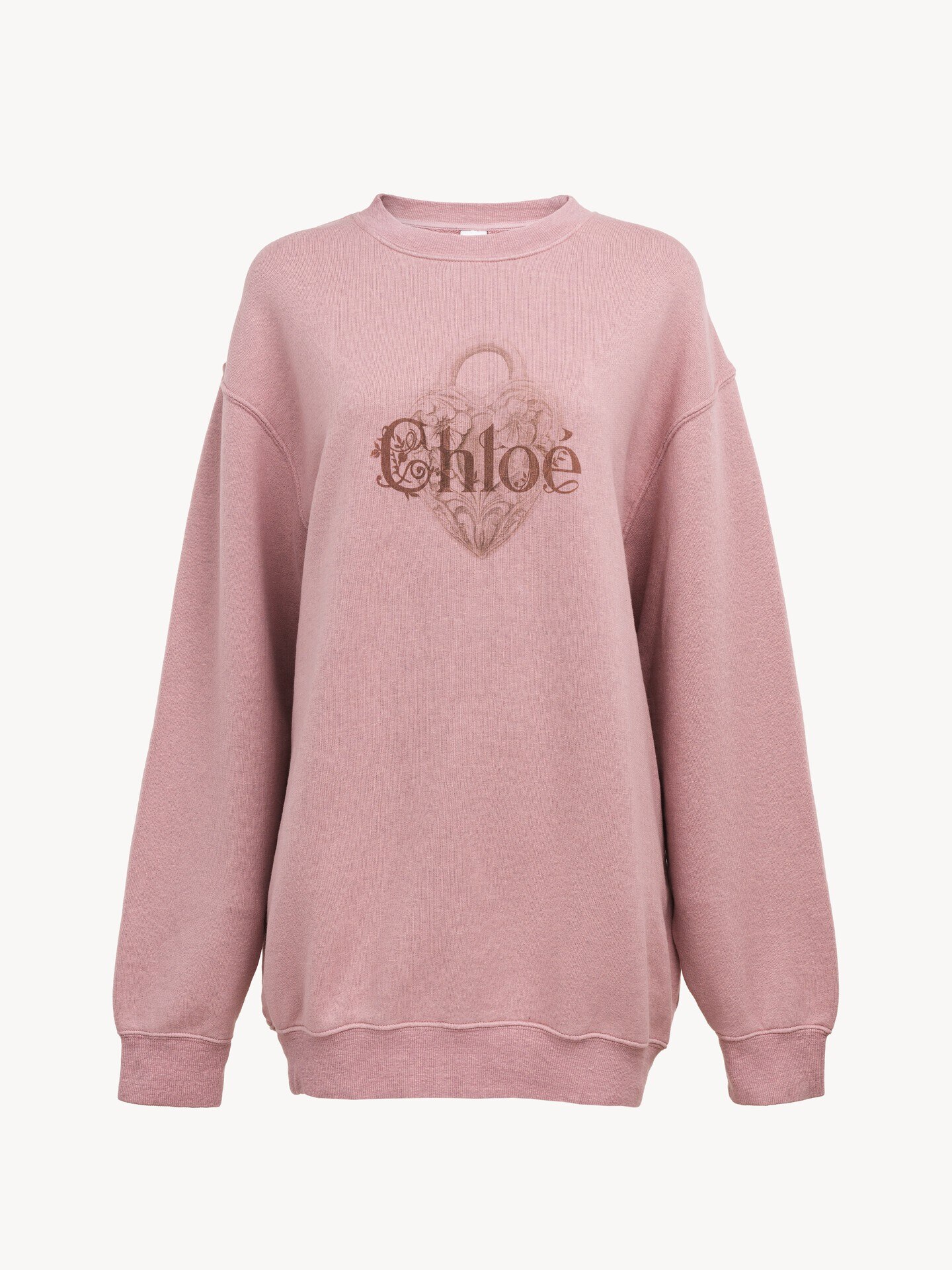 Oversized logo jumper in chin&eacute; fleece - 2
