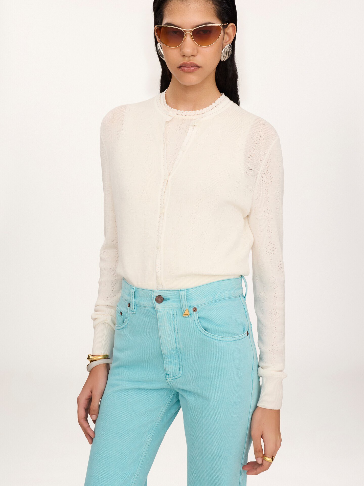 Fitted cardigan in a wool knit - 4