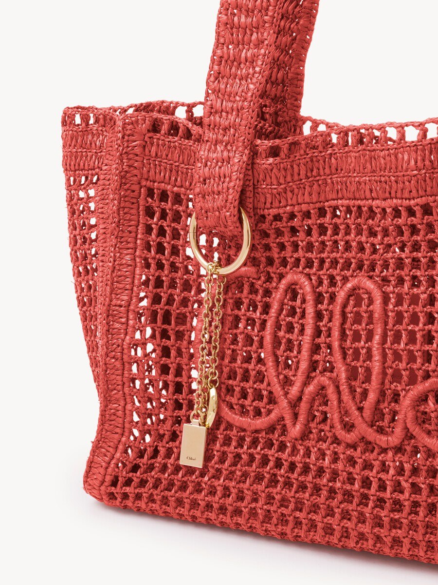 Summer Banana east-west tote bag in raffia - 7