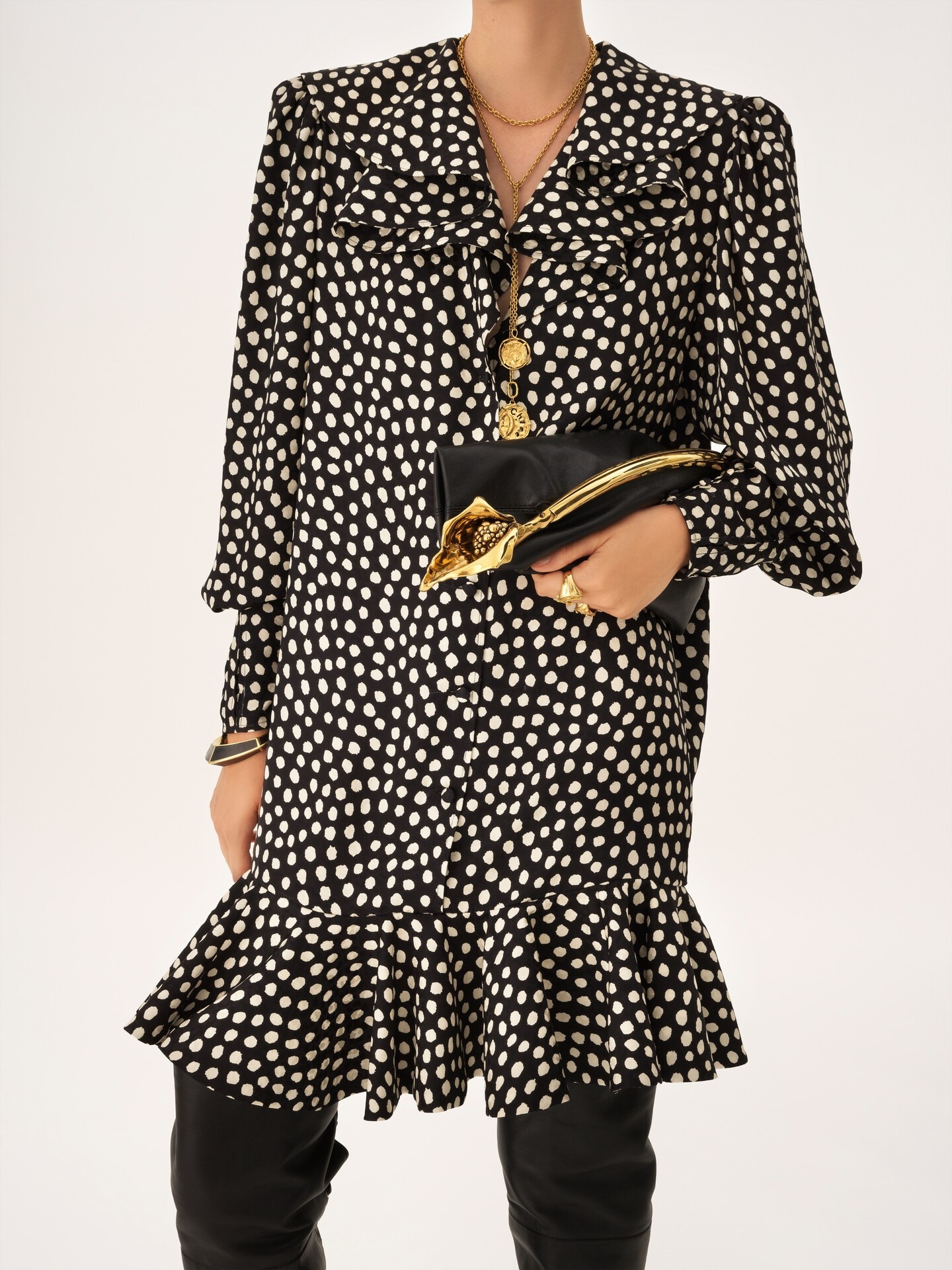 Small Eden Treasures clutch in leather - 3