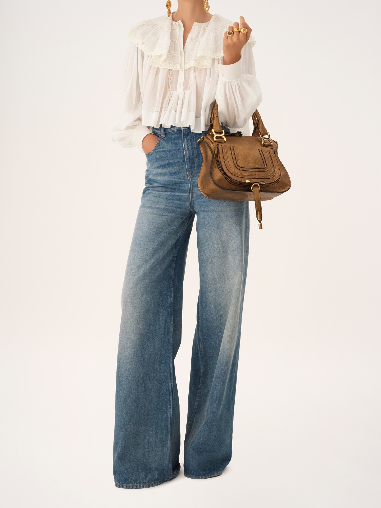 Small Marcie bag in metallic leather - 10