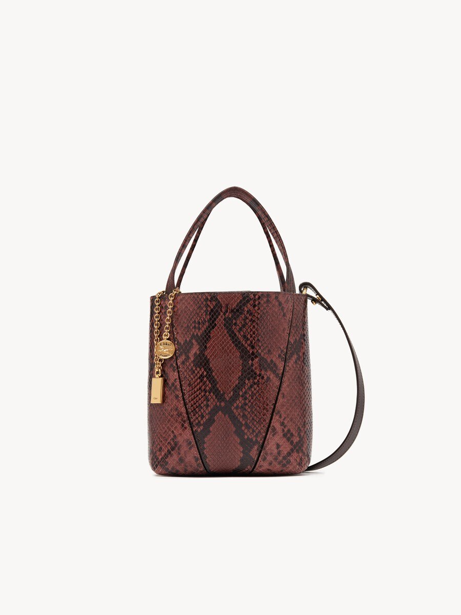 Small Chlo&eacute; Spin tote bag in python-effect leather - 2