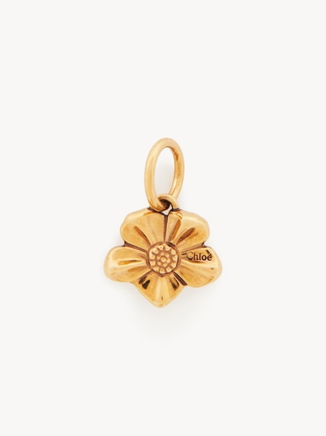Alphabet Flower charm in brass