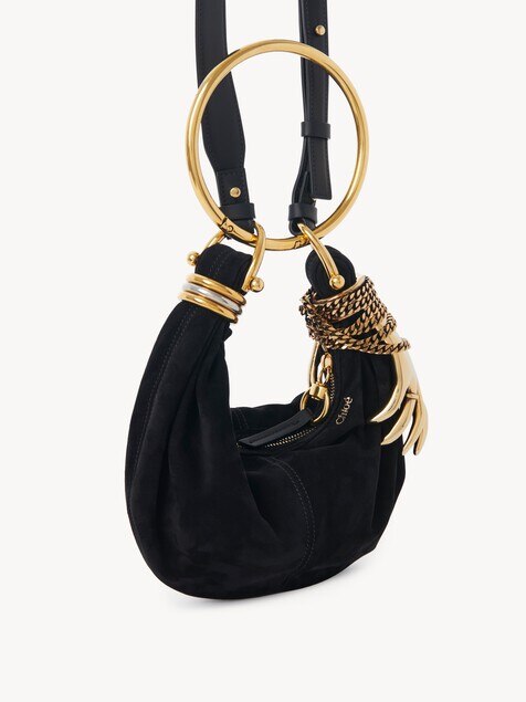 Mini Bracelet Hobo bag in suede leather