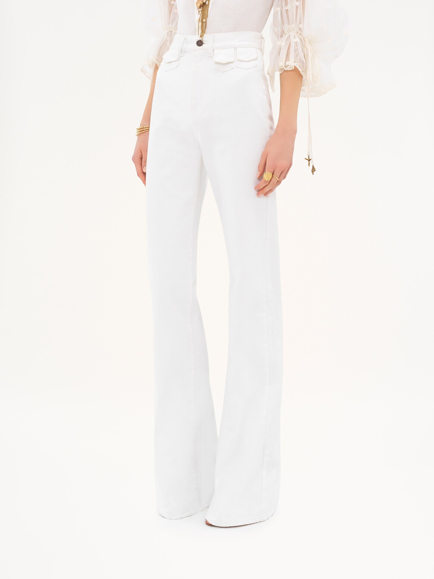 High-rise flare jeans in denim - 5