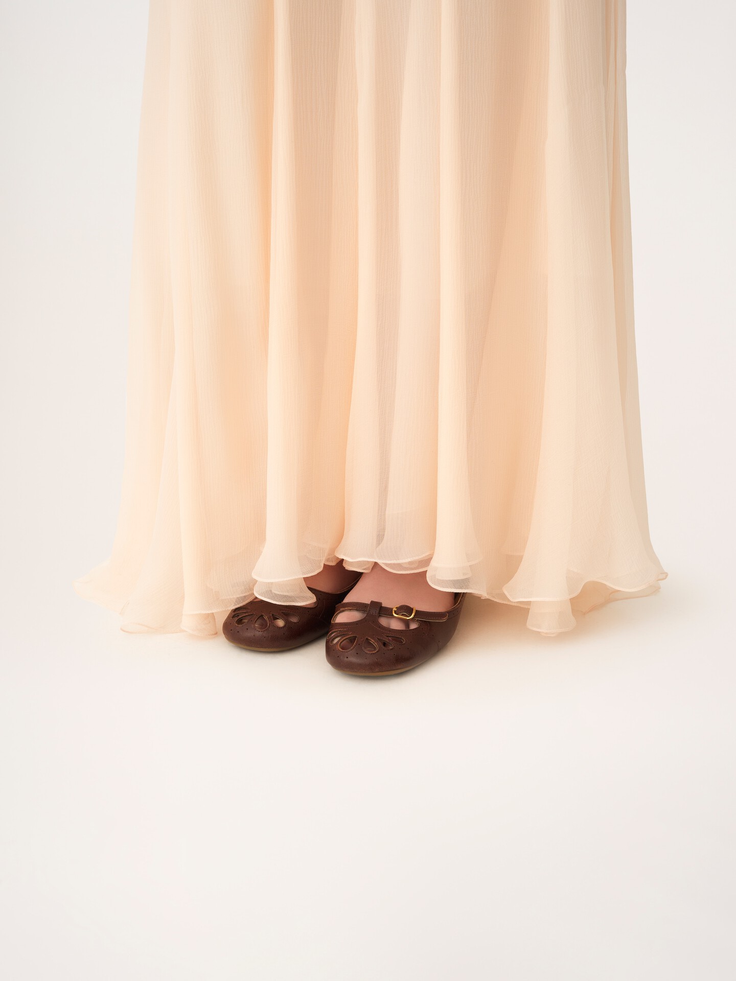 Fluid maxi skirt in silk mousseline - 8