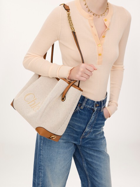 Bolso de doble asa Chlo&eacute; Clover de lona