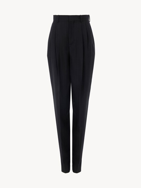 High-rise wide-leg trousers in wool