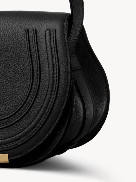 Small Marcie saddle bag in grained leather