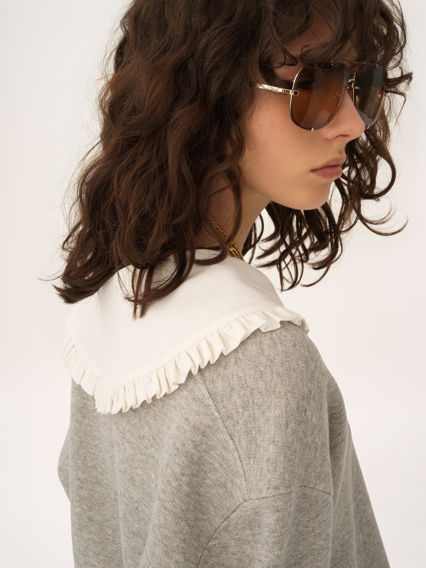 Collared jumper in chin&eacute; fleece - 7