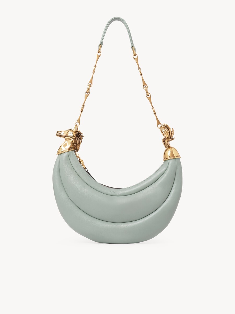 Chain Horse shoulder bag in grained leather - 1