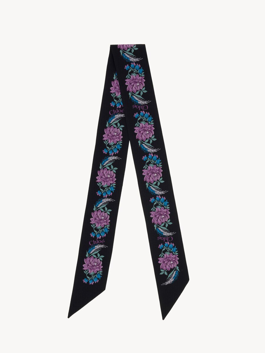 The Chlo&eacute; Folk bandeau scarf in silk cr&ecirc;pe - 1