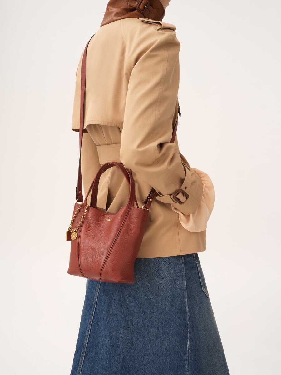 Small Chlo&eacute; Spin tote bag in grained leather - 3