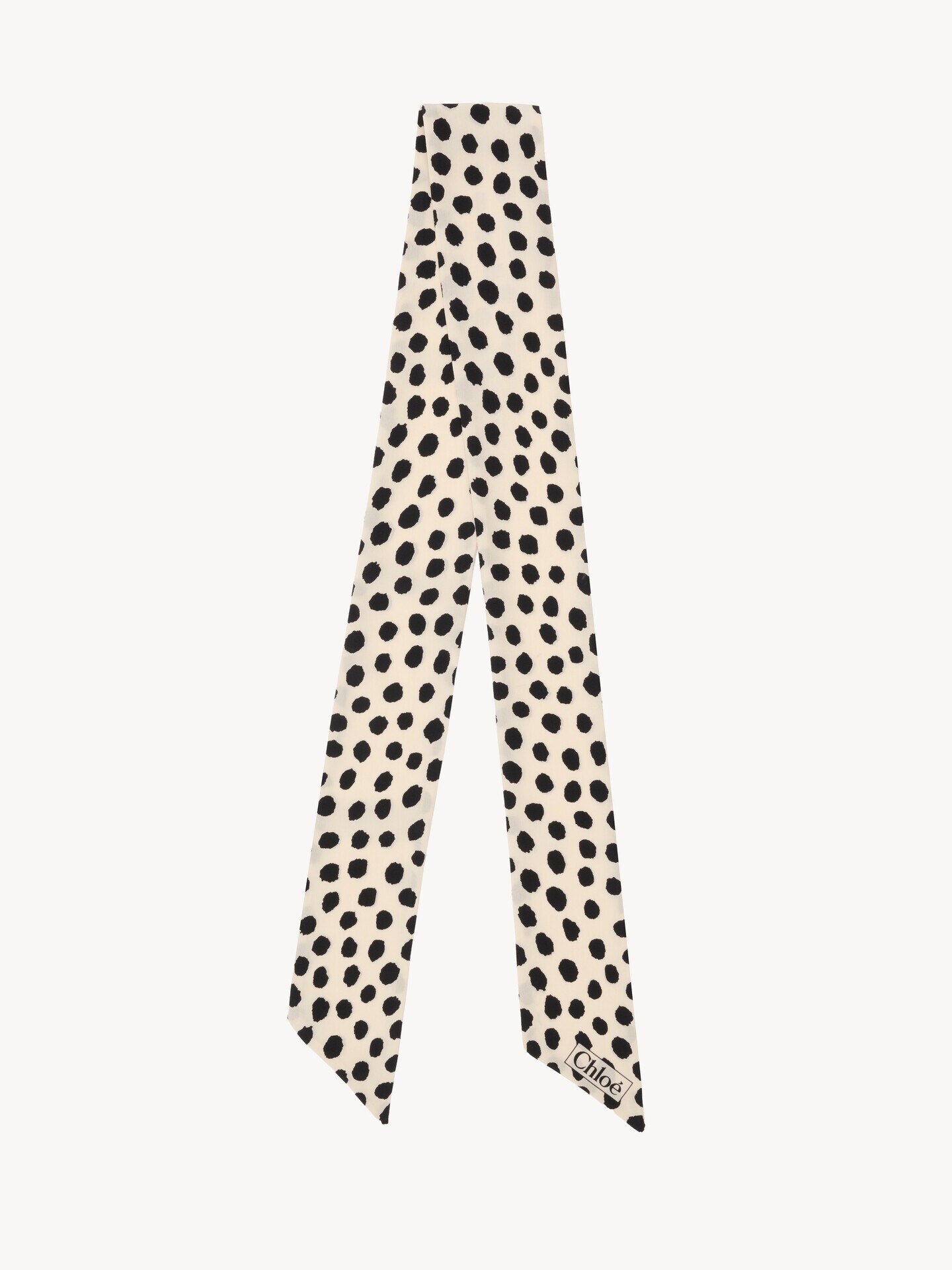 The Chlo&eacute; Spotted bandeau scarf in silk - 1