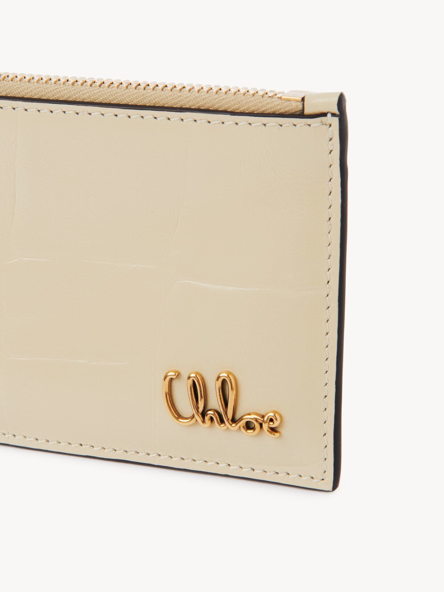 Small Chloé Iconic purse with card slots in croco-effect leather - 7