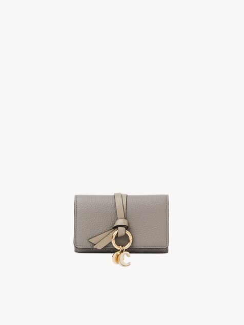 Alphabet key case in grained leather 