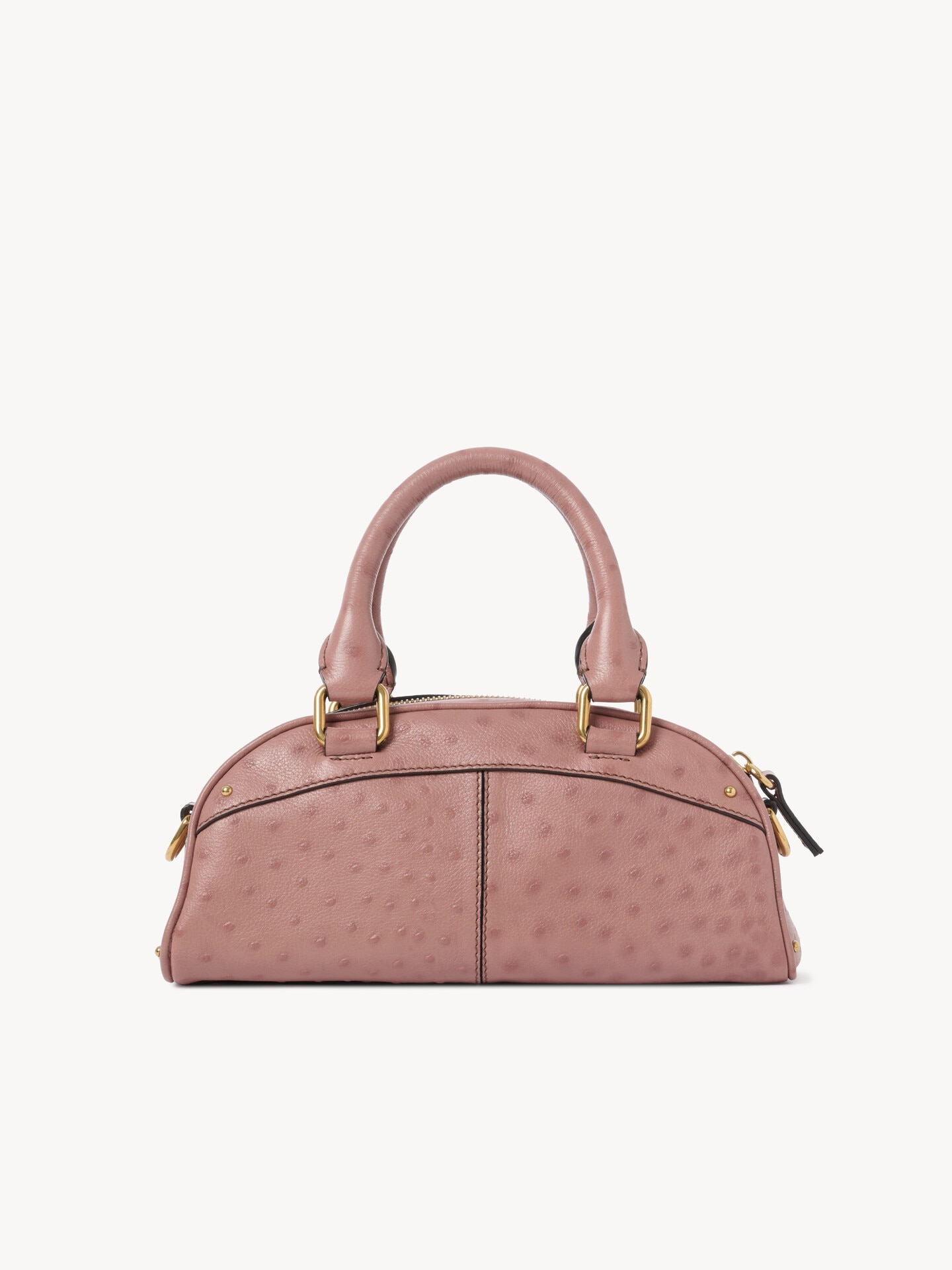 Small Chloé bowling bag in ostrich-effect leather - 5