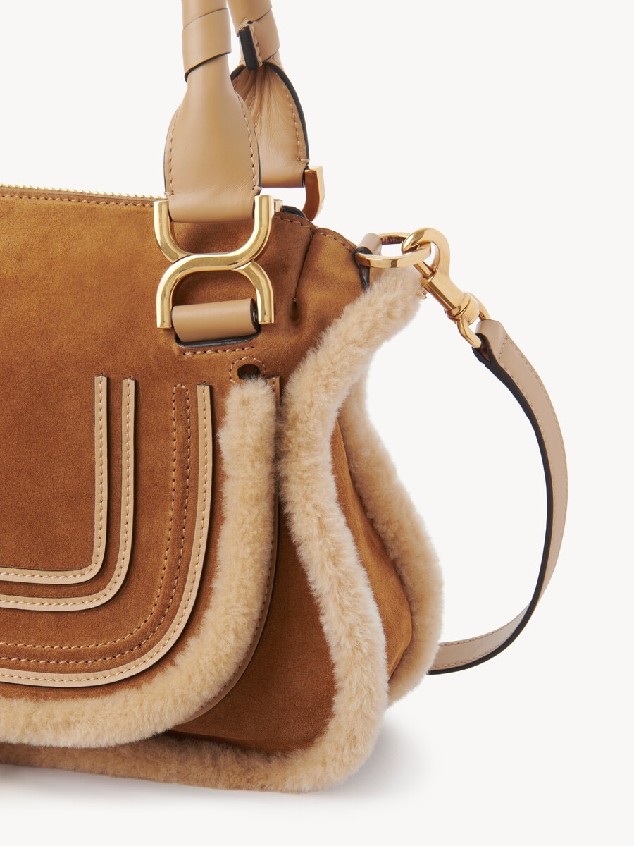 Bolso peque&ntilde;o Marcie de ante y cuero de borrego - 6