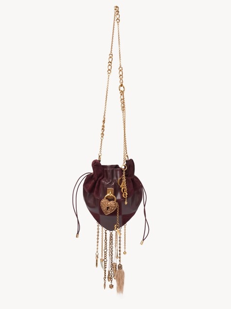 Ch&acirc;teau Treasures crossbody bag in grained & suede leather