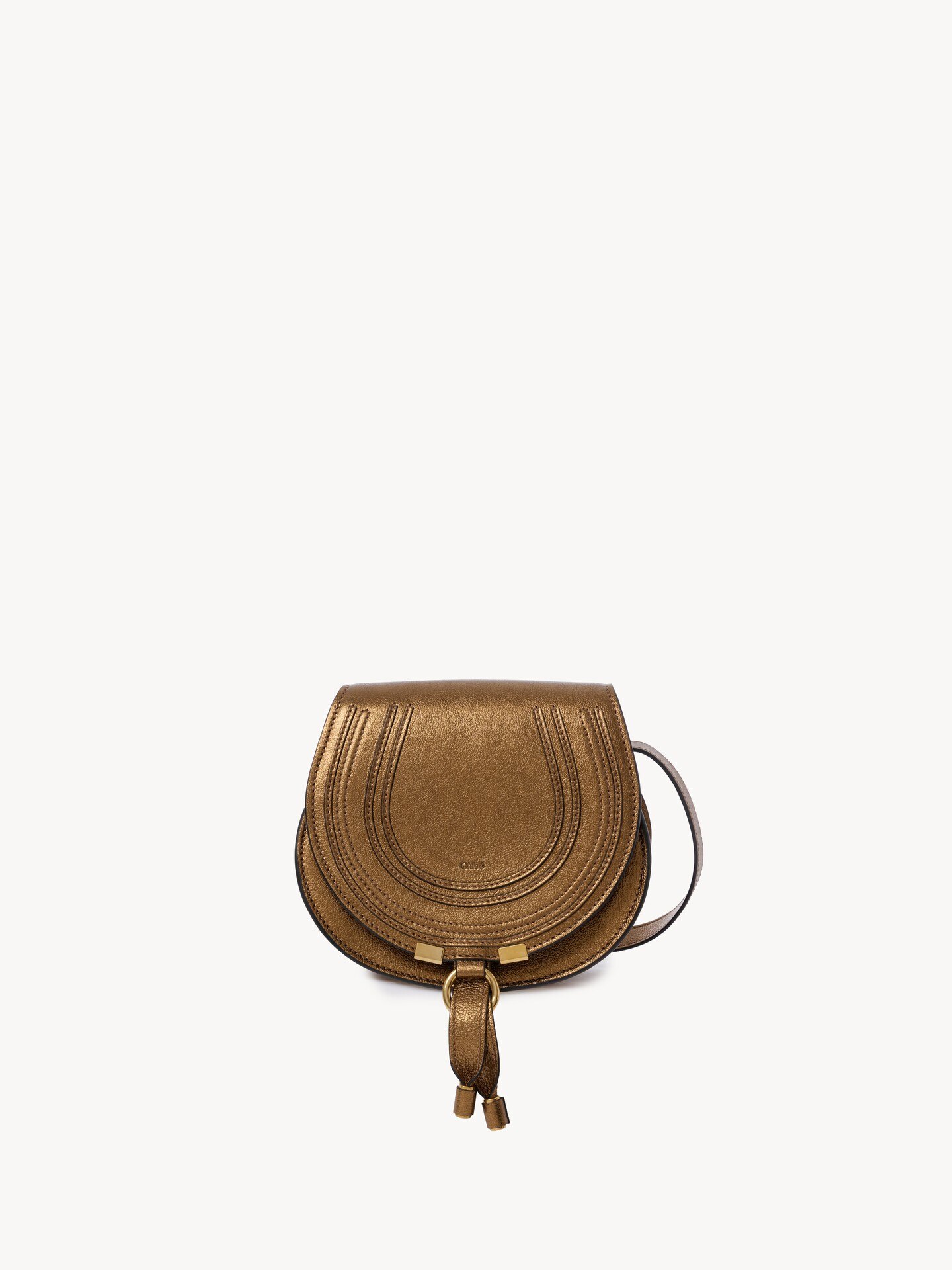 Small Marcie saddle bag in metallic leather - 2