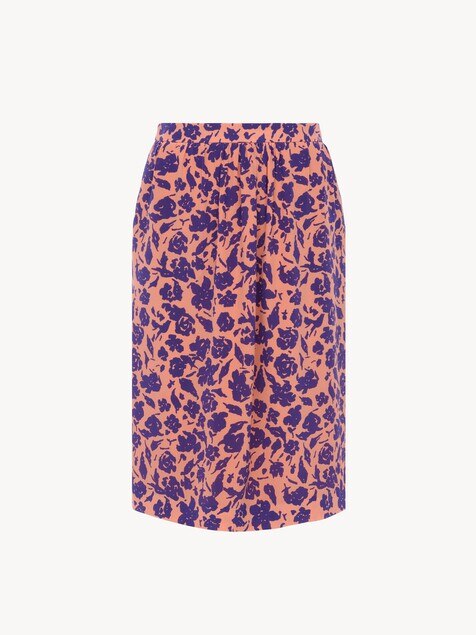 Short pencil skirt in cr&ecirc;pe de chine
