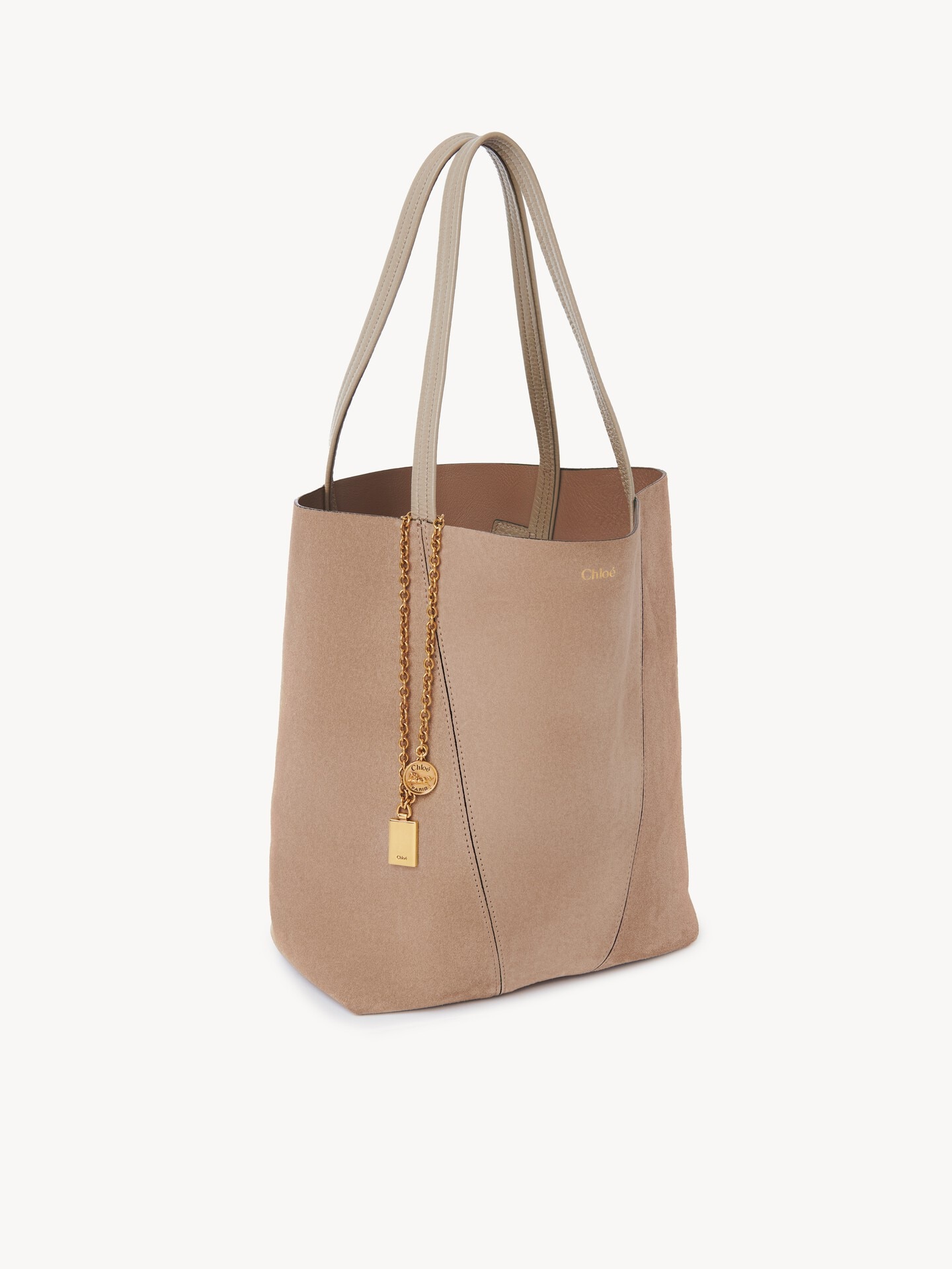 Chlo&eacute; Spin tote bag in suede leather - 6