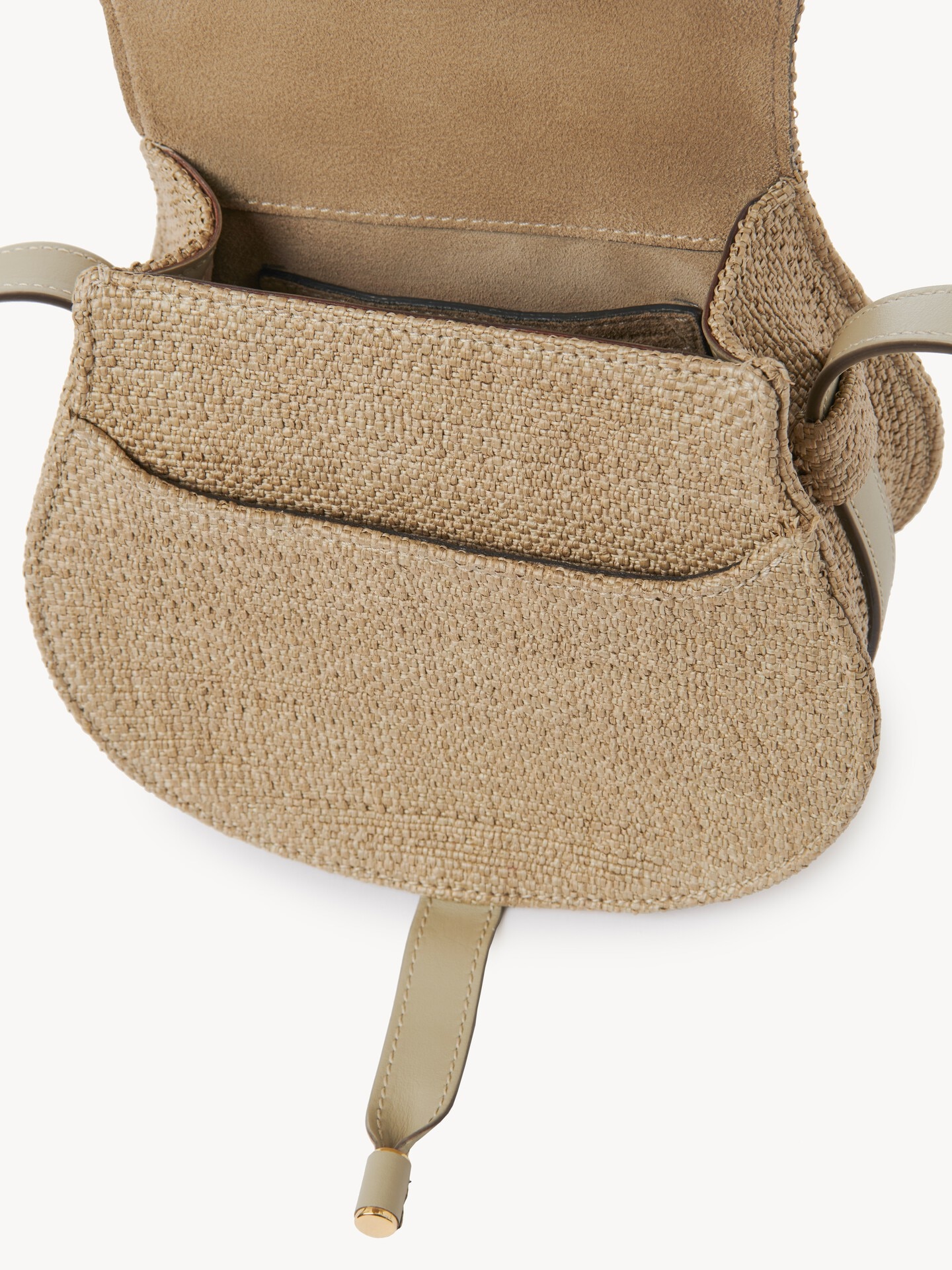 Small Marcie saddle bag in raffia-effect fibres - 6