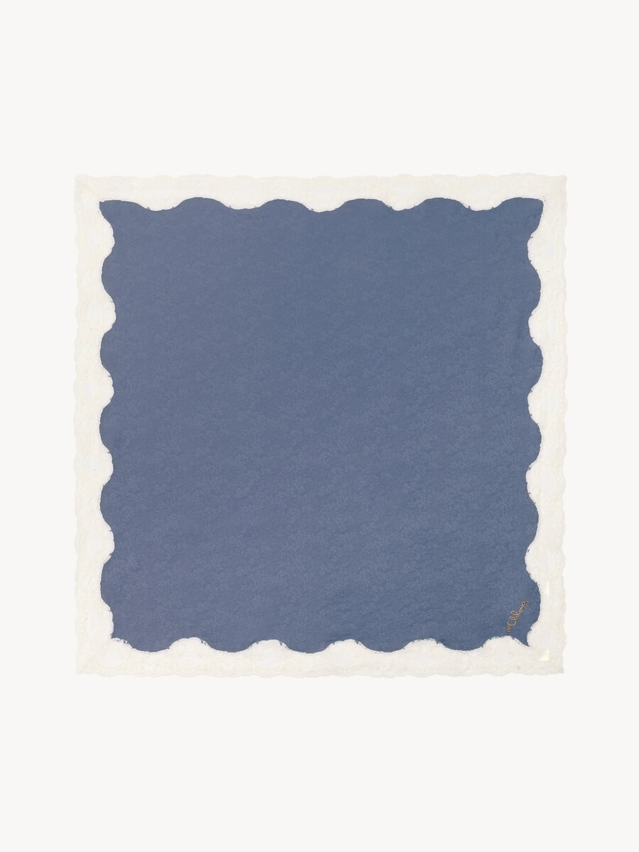 The Chlo&eacute; Poetic square scarf in silk & lace - 2