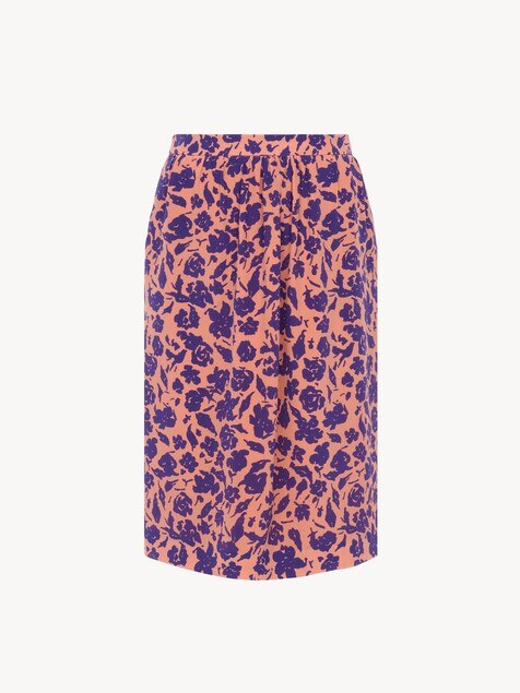 Short pencil skirt in cr&ecirc;pe de chine