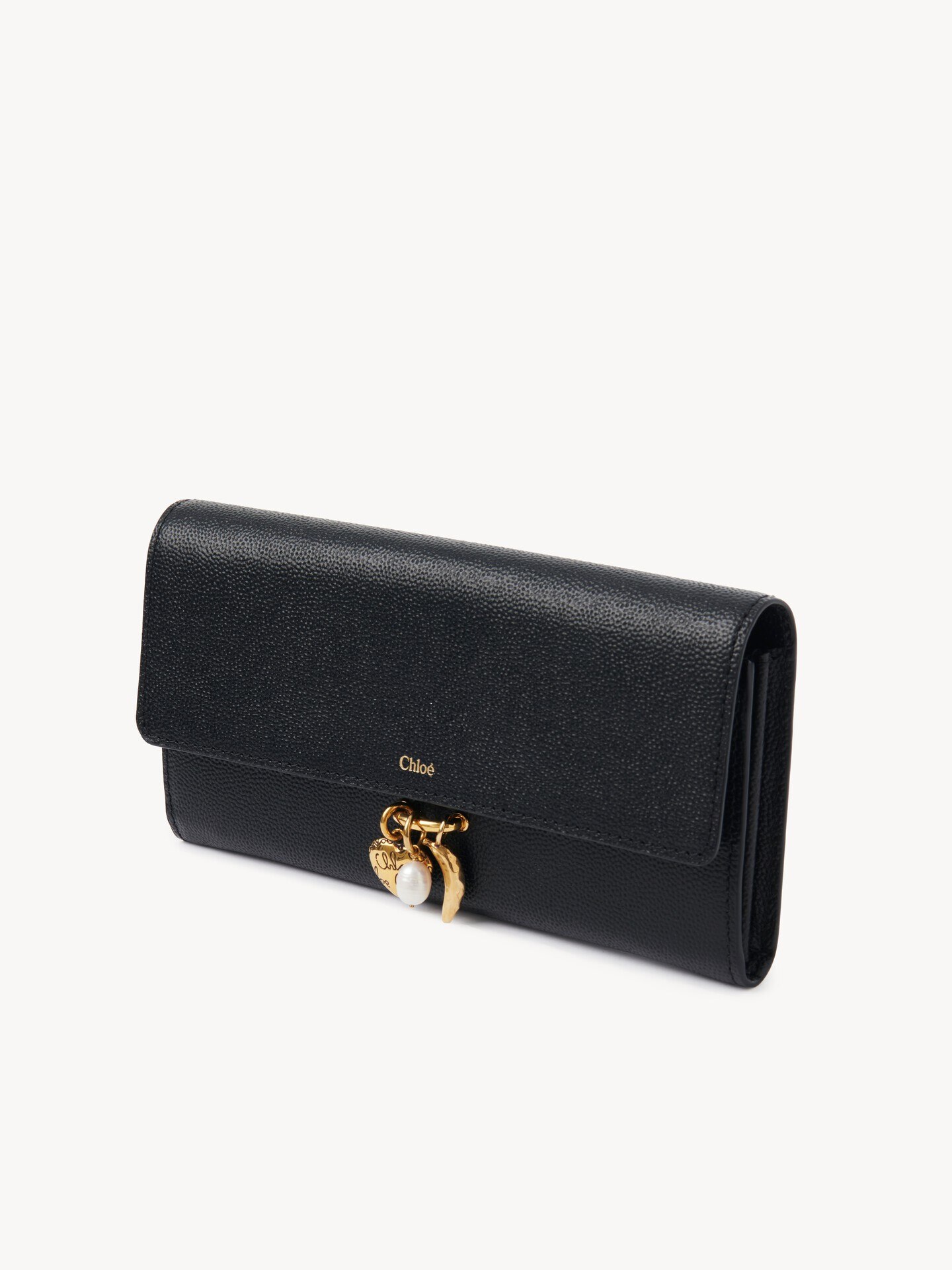 Chlo&eacute; Charms long wallet with flap in grained leather - 3