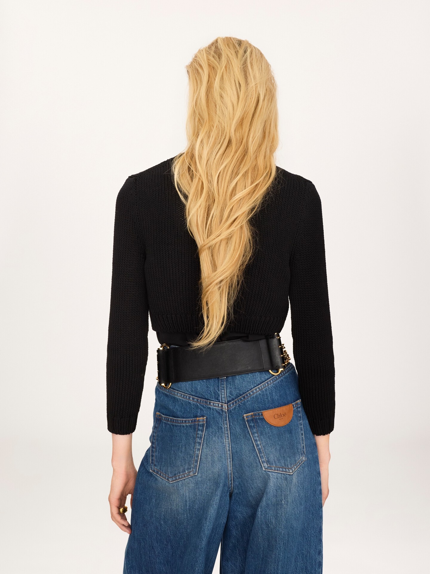 Cropped fitted logo cardigan in a cotton knit - 5