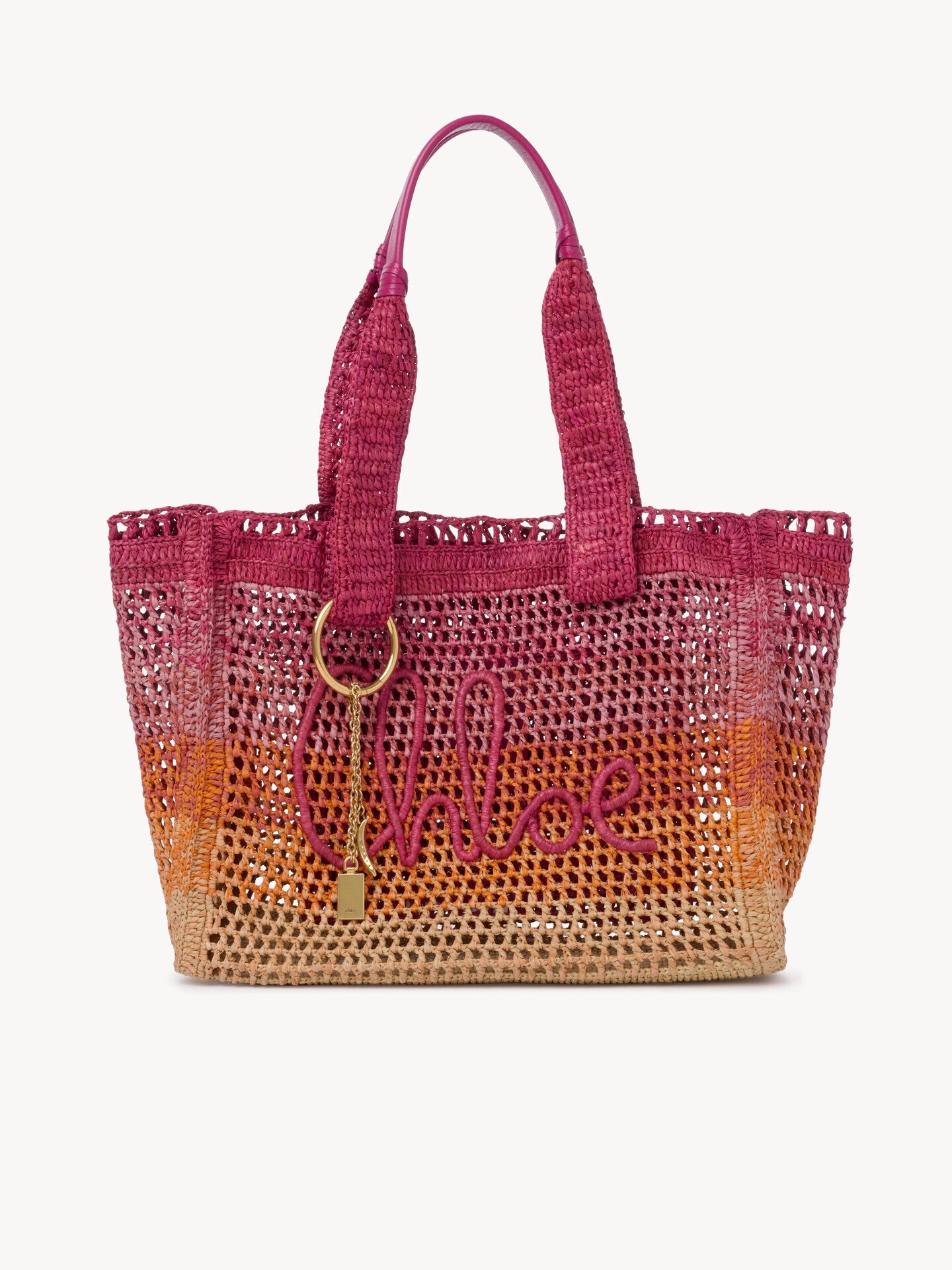 Bolso tote Summer Banana East-West de rafia - 2