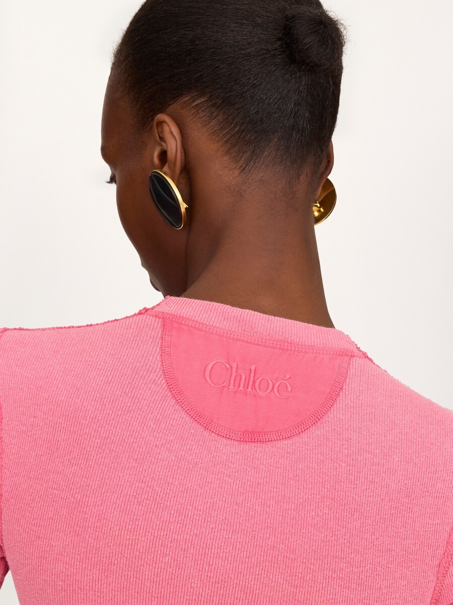 Short-sleeve Henley shirt in cotton jersey - 7