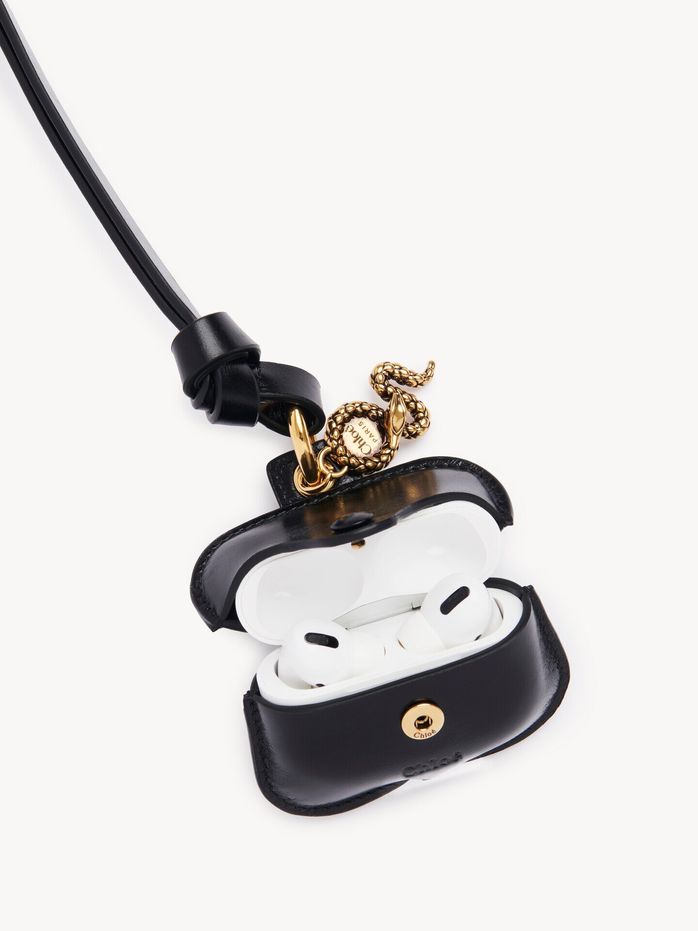 Chloé Symbols Snake earpods case in grained leather - 5