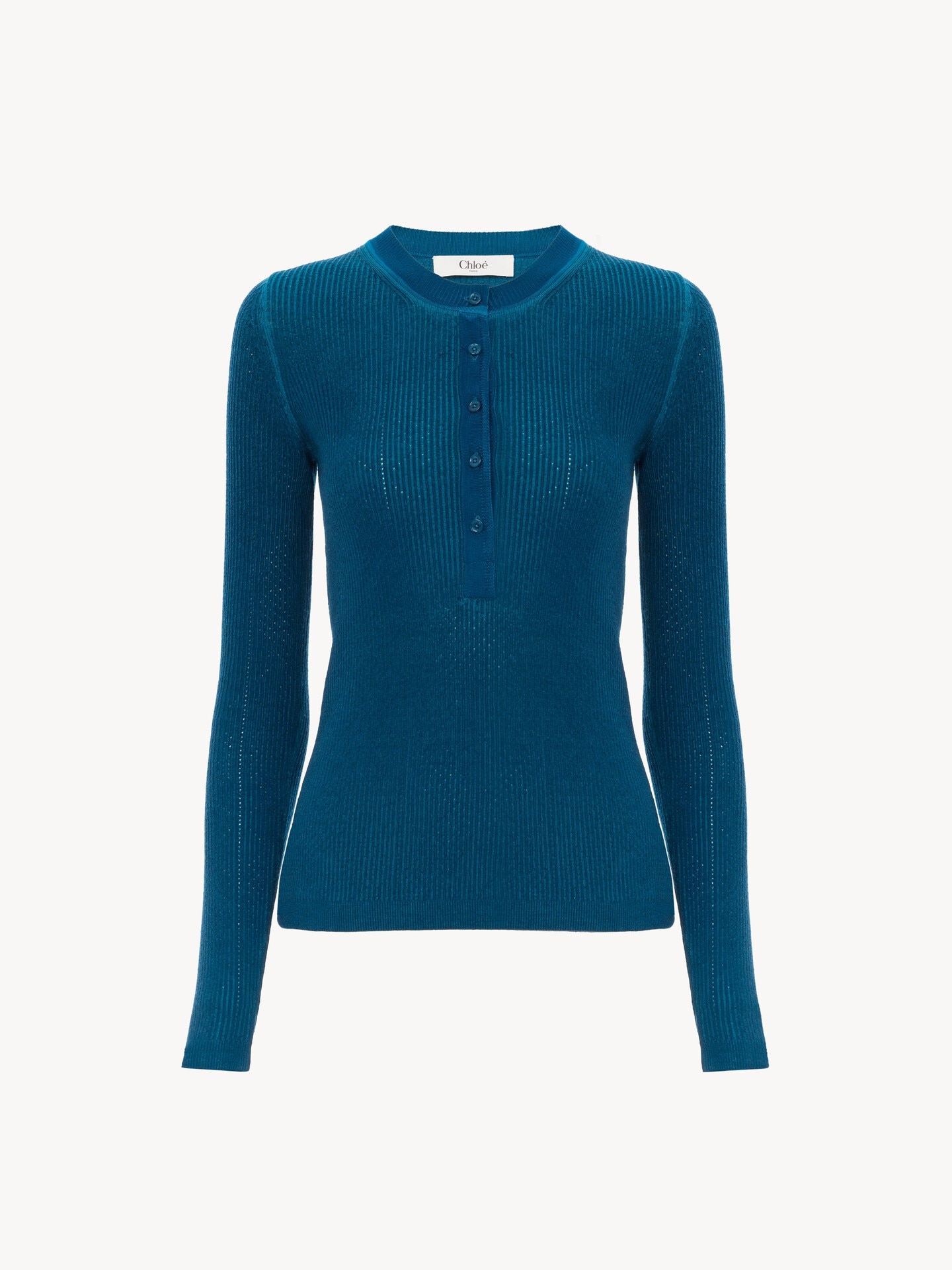 Camisa Henley de punto de lana merina - 2