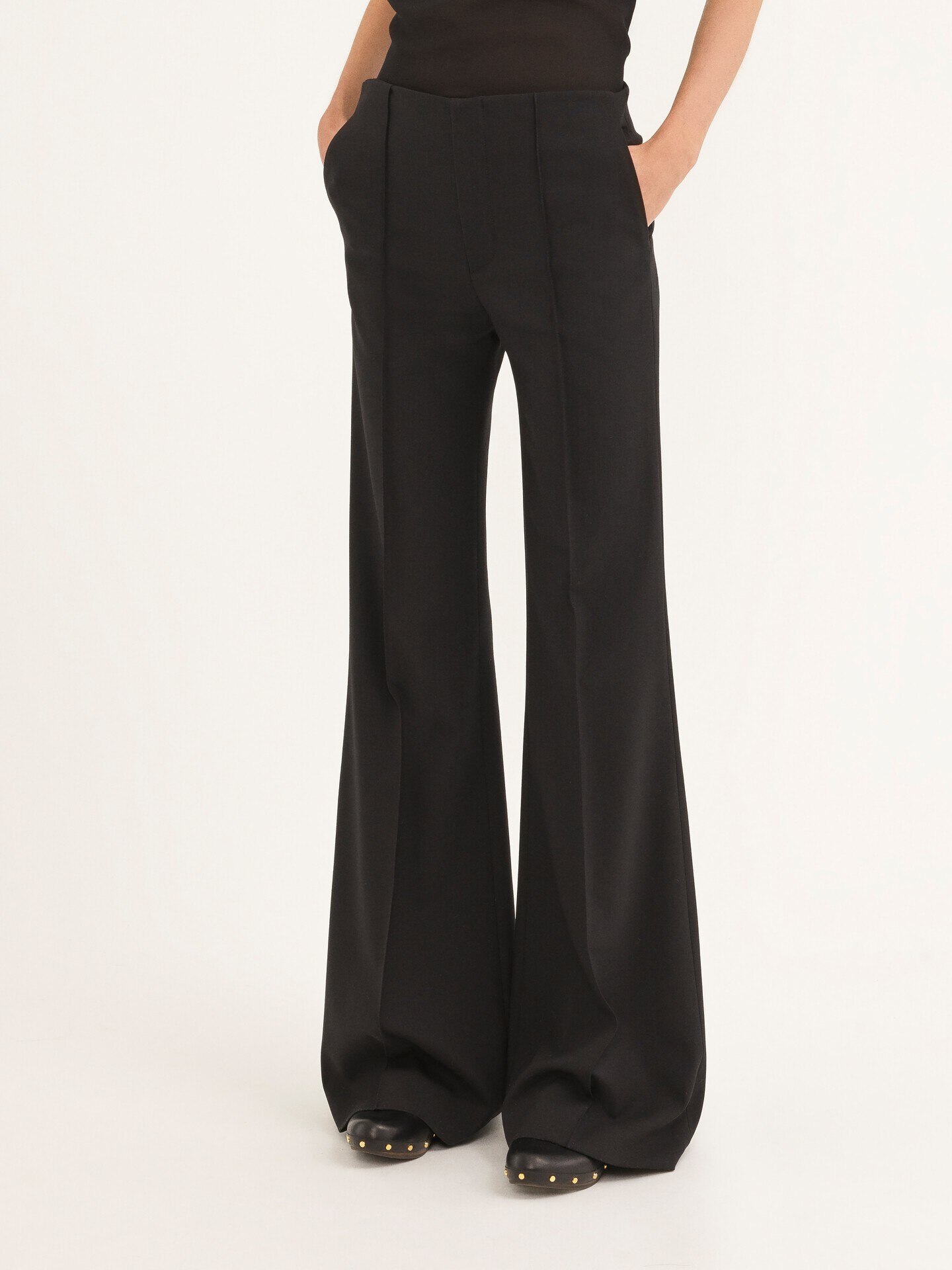 Flared trousers in stretch wool - 5