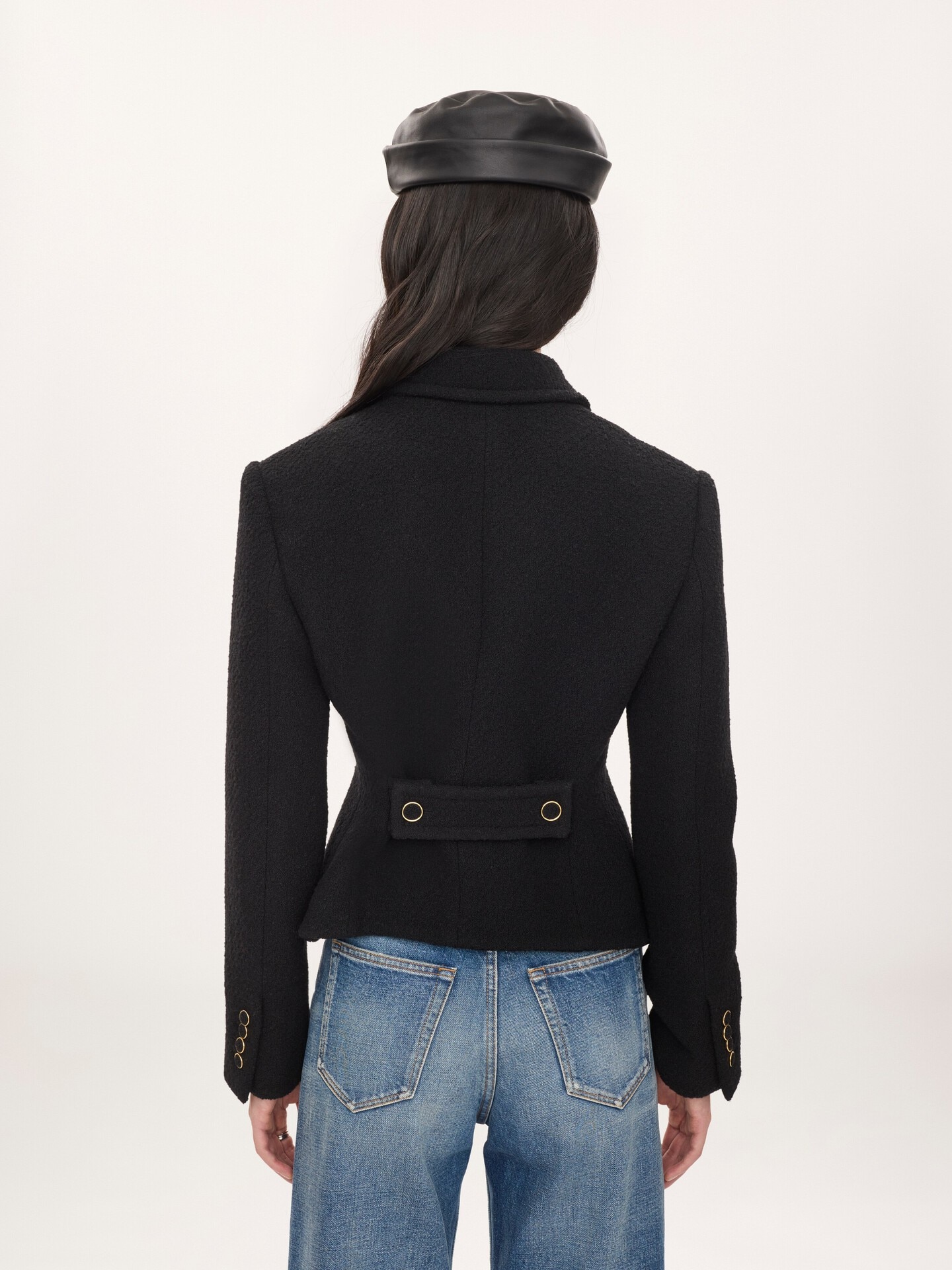 Fitted tailored jacket in wool bouclette - 5