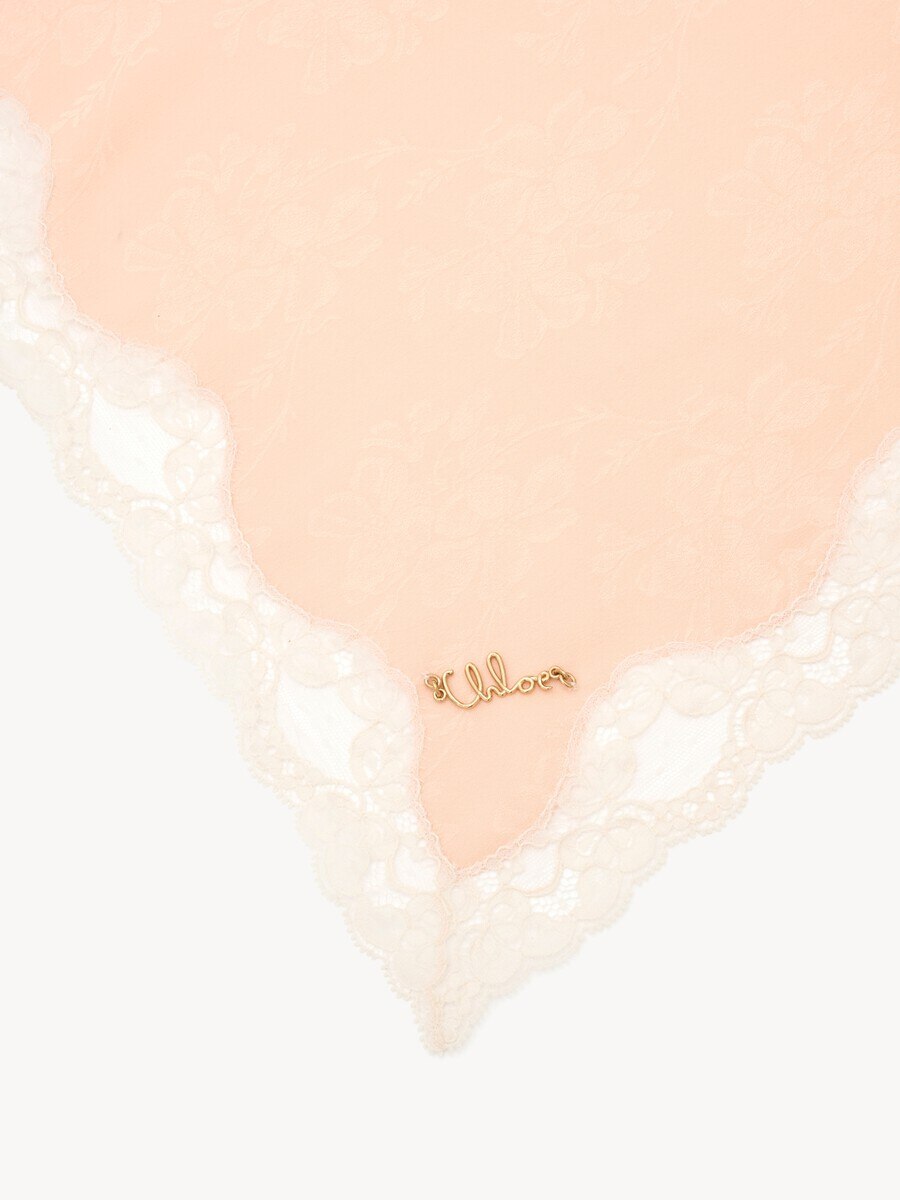 The Chlo&eacute; Poetic square scarf in silk & lace - 4