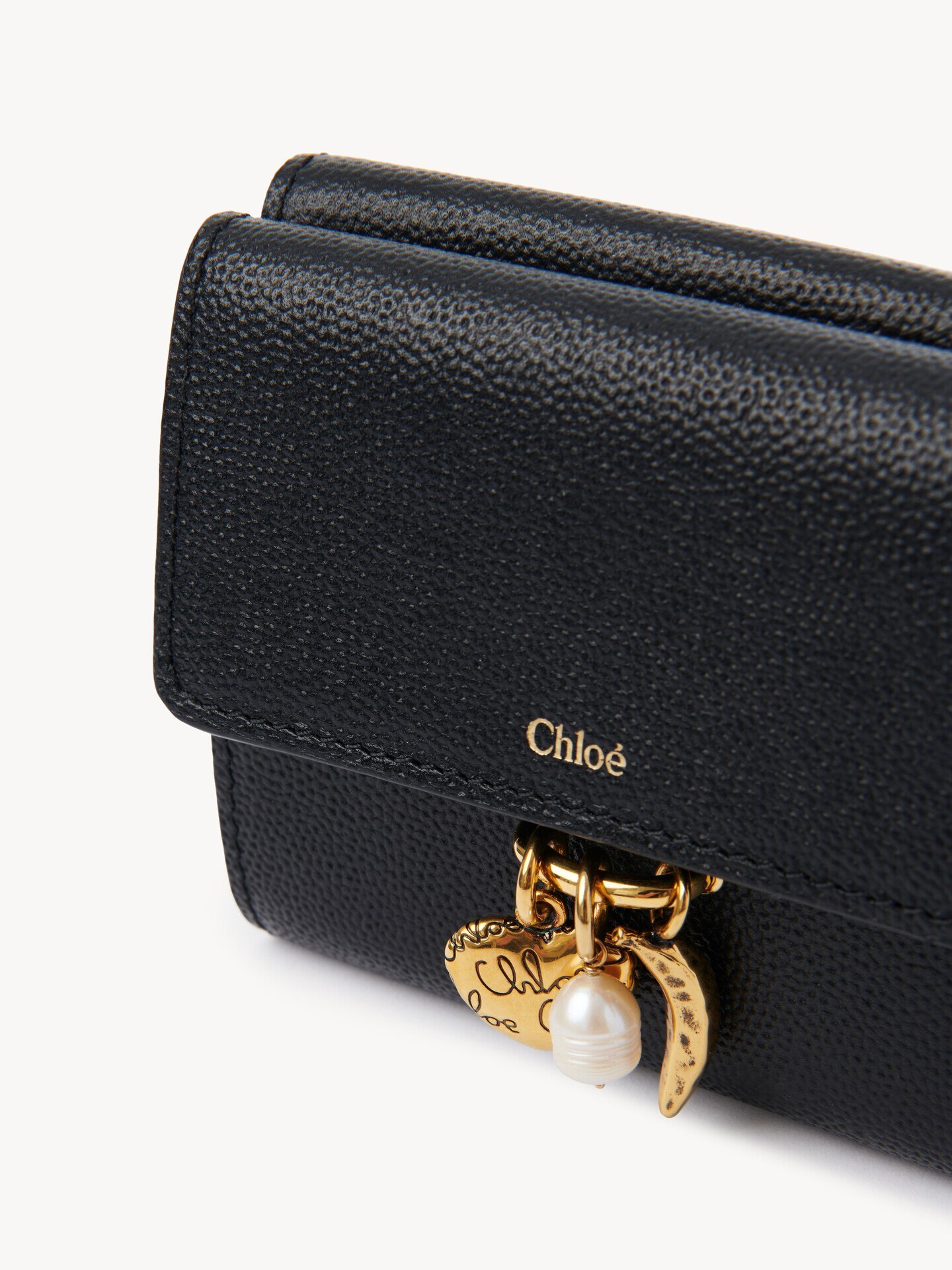 Small Chloé Charms tri-fold wallet in grained leather - 6