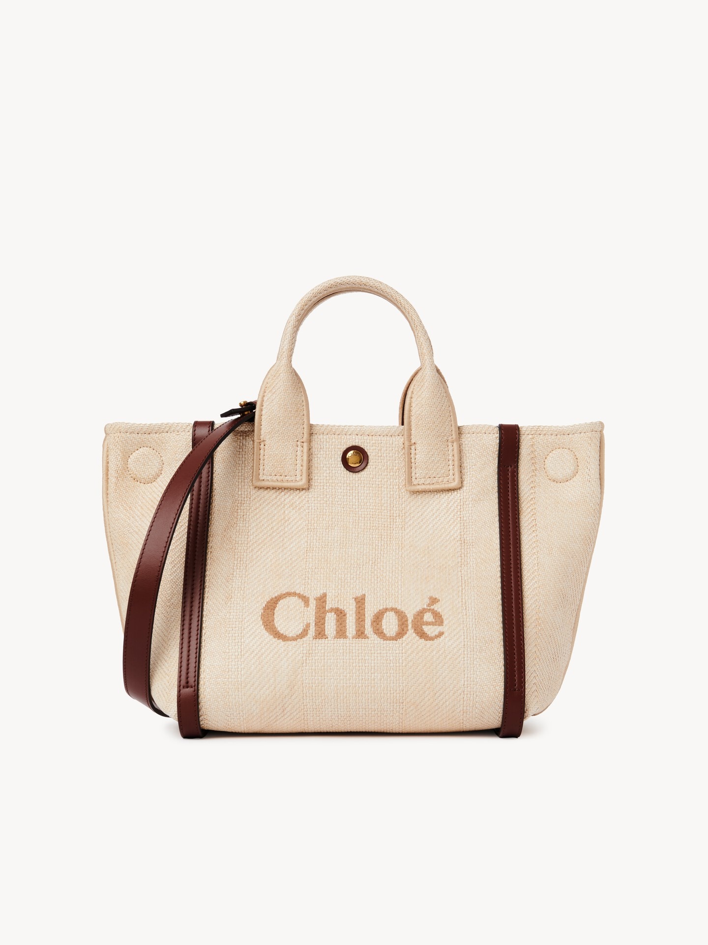 Small Chlo&eacute; Carry tote bag in raffia-effect fibres - 5