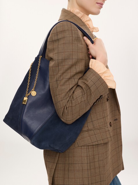 Bolso tote Chlo&eacute; Spin de cuero granulado y ante