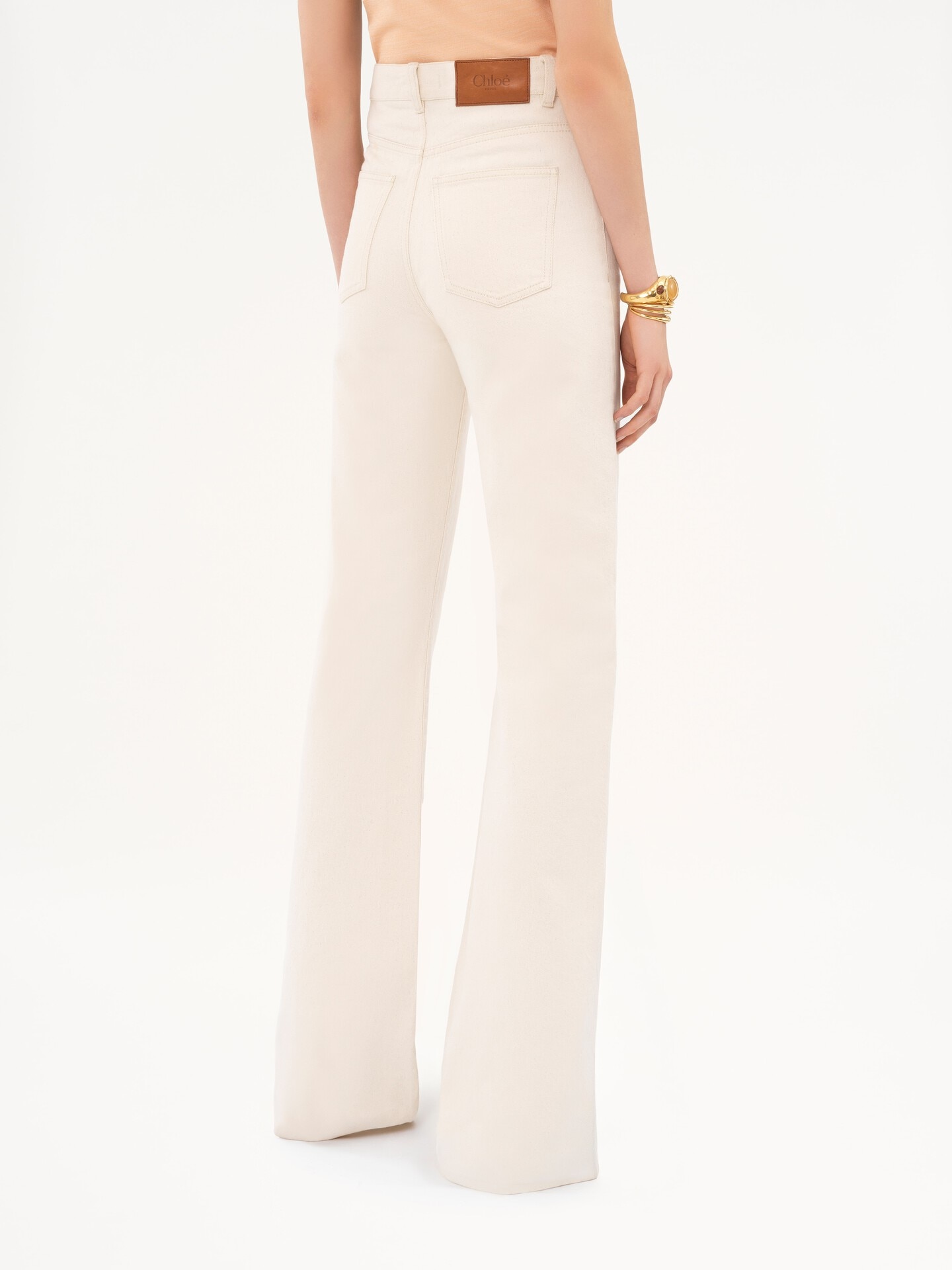 High-rise flare jeans in denim - 5