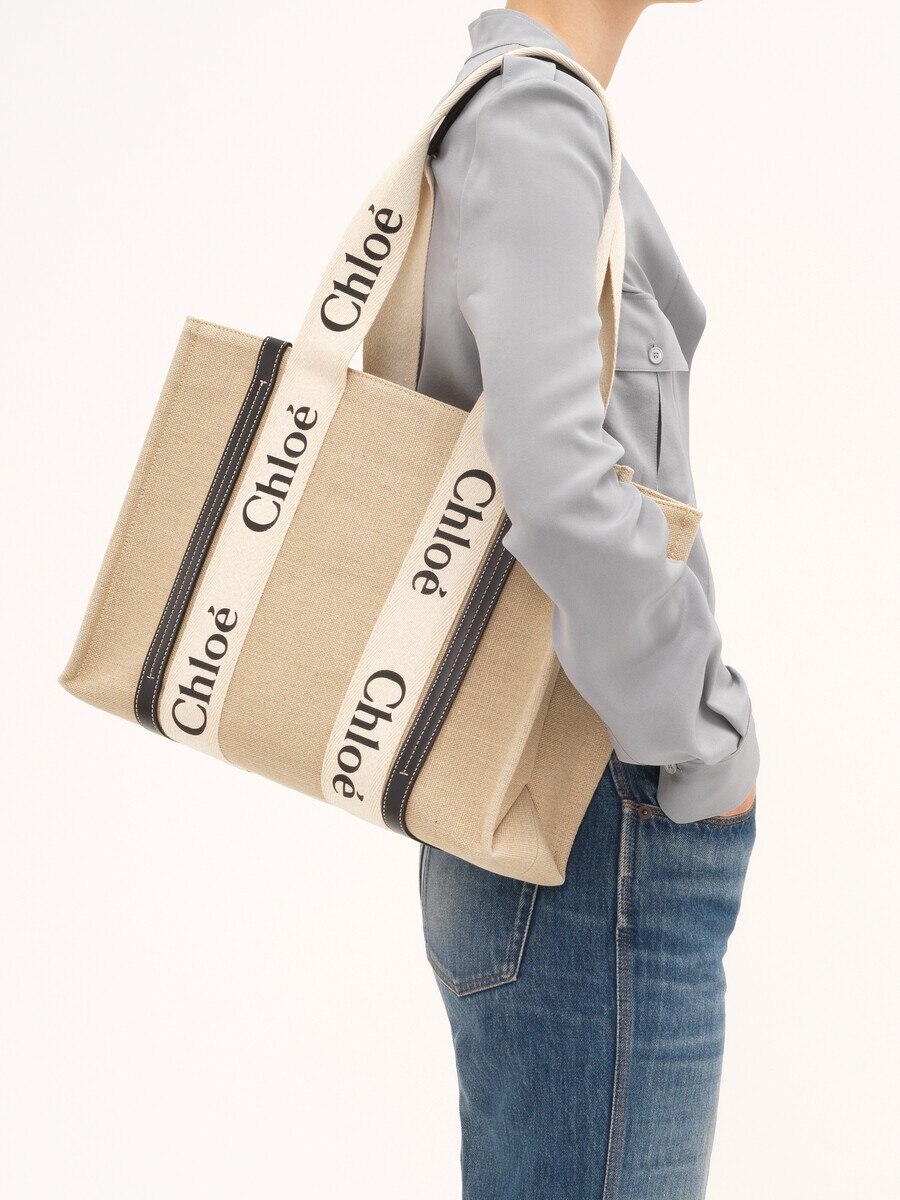 Bolso tote Woody de lino - 3