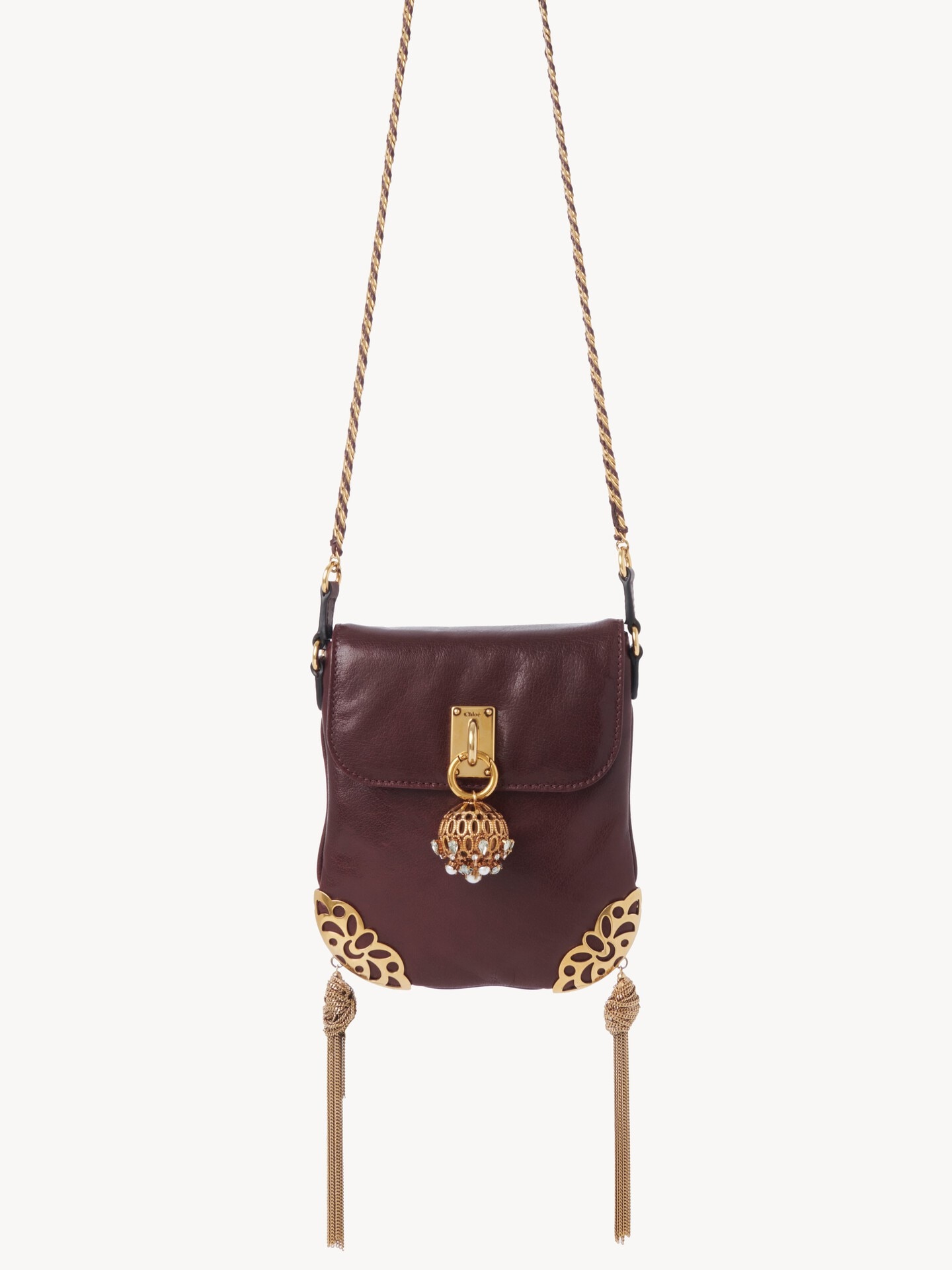 Château Treasures chain flap bag in grained leather - 2
