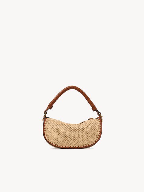Mini Marcie shoulder bag in raffia-effect