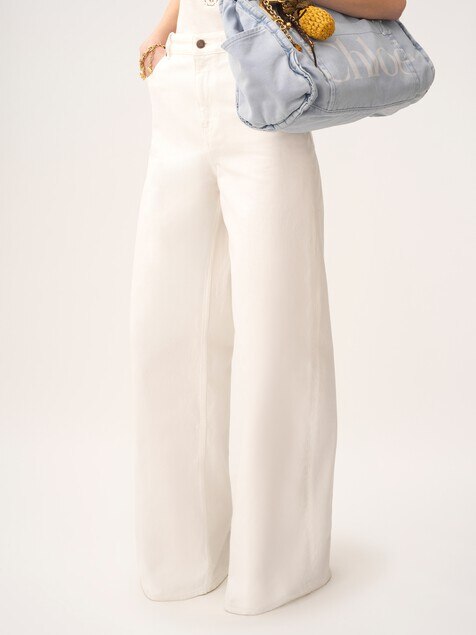 High-rise wide-leg jeans in denim