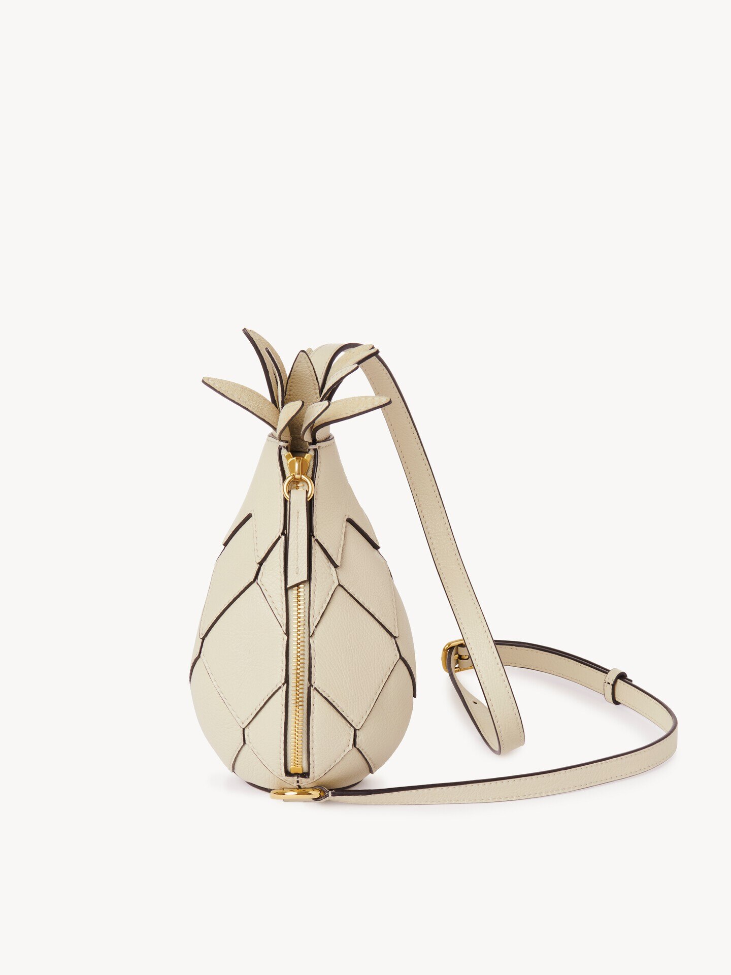 Pineapple shoulder bag in grained leather - 5