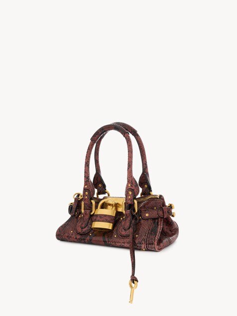 Bolso Paddington peque&ntilde;o de cuero efecto pit&oacute;n